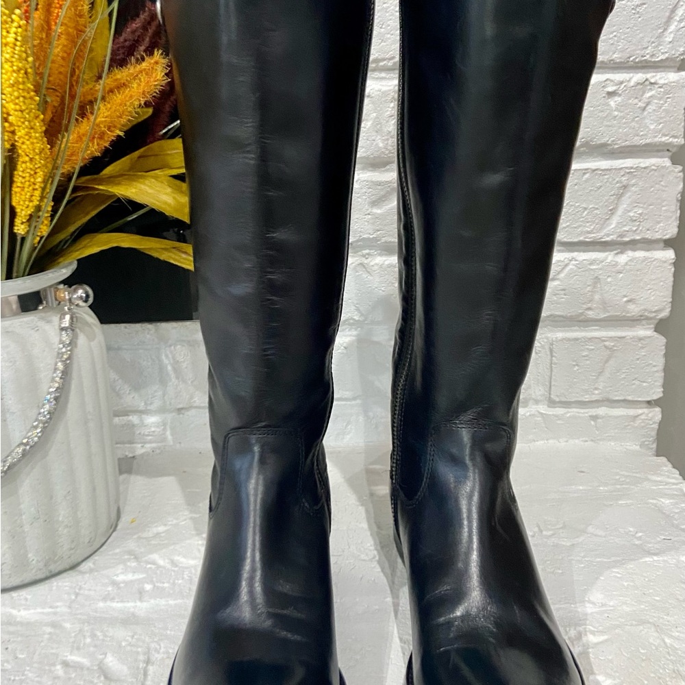 Frye Black Leather Over-the-Knee Riding Boots - Picture 2 of 14
